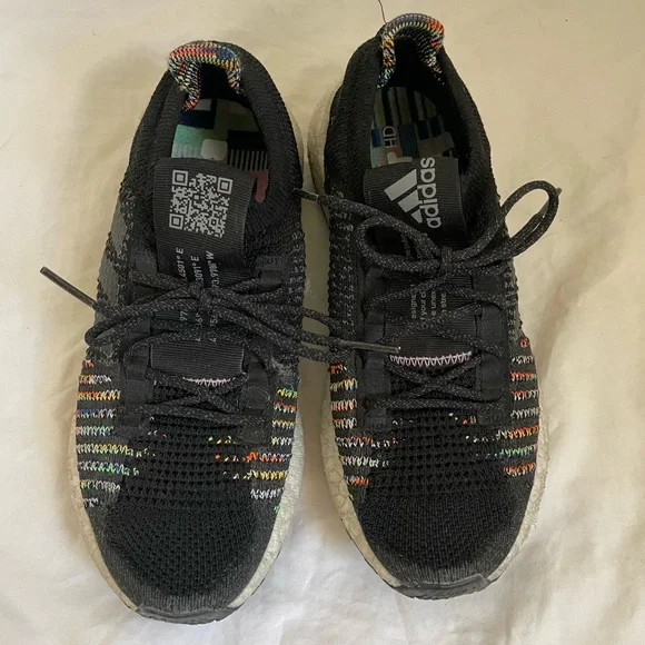 adidas | Shoes | Adidas Ultra Boost With Rainbow Detail In Black | Poshmark
